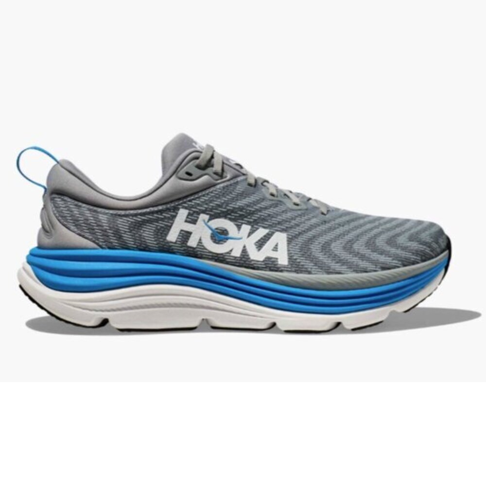 Hoka One One Men's 'Gaviota 5' Sneaker Shoes in Limestone Gray/Diva Blue Size 11
